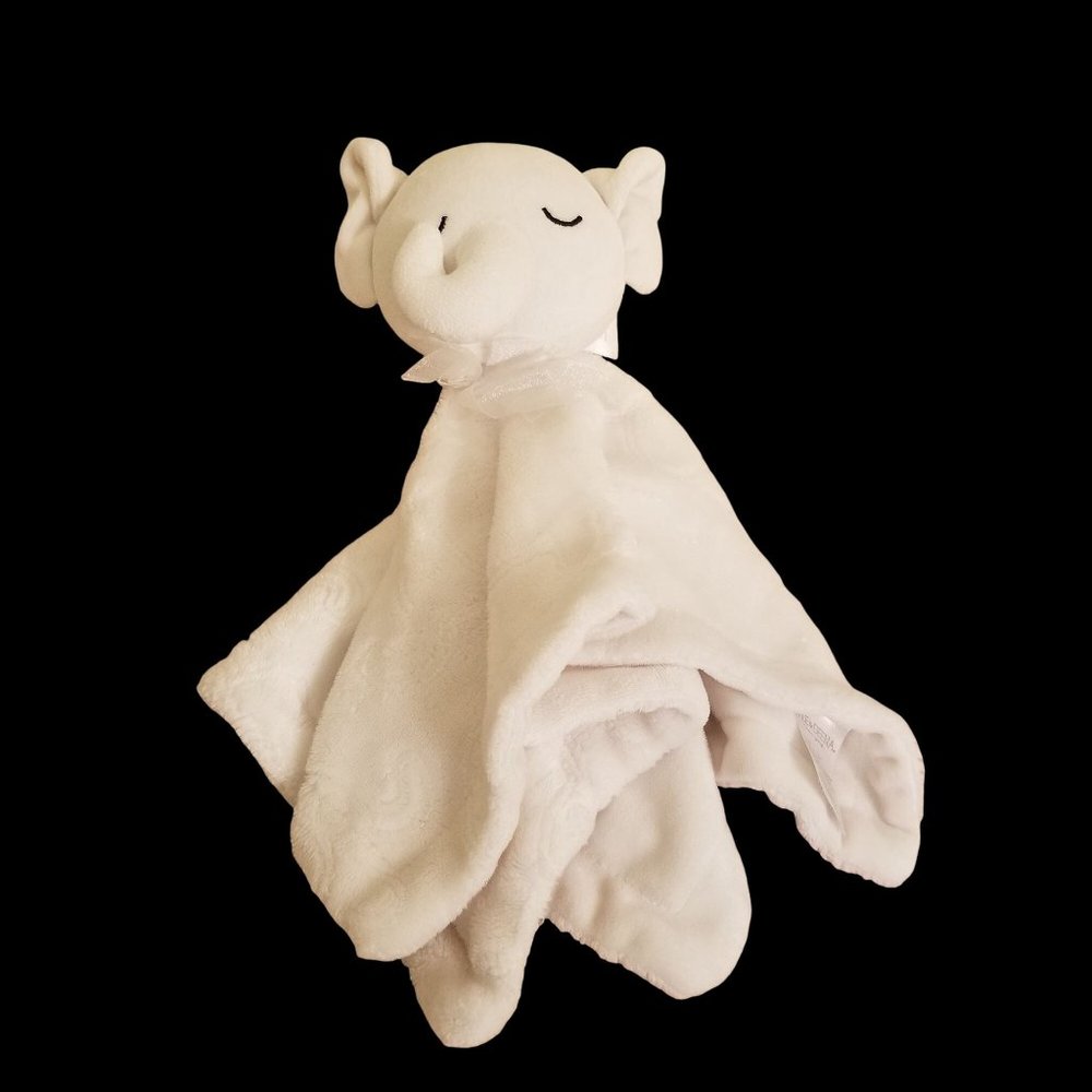Kyle‎ Deena Elephant White Lovey Baby Toy Blanket Cuddle Neutral Unisex Gift